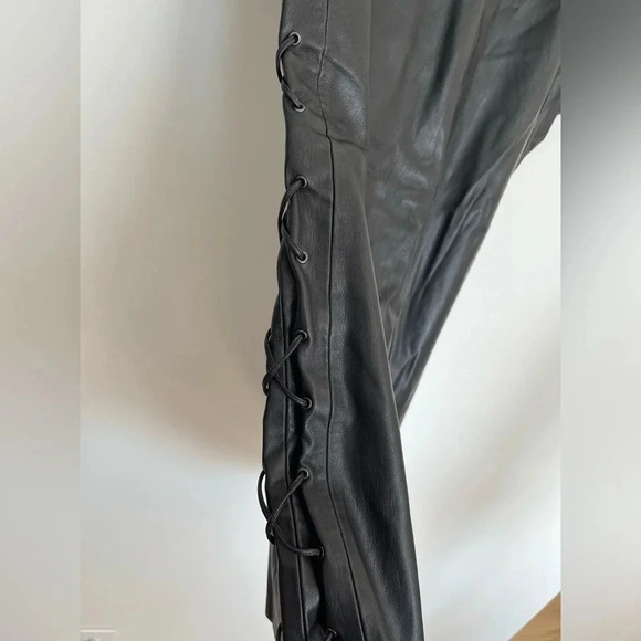 Zara faux leather dress with lace-up details - Picture 2 of 6